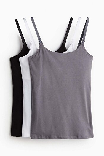 H&M MAMA 3-pack nursing vest tops