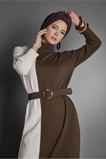 Alvina Fishing Neck Knitting Dress 40041