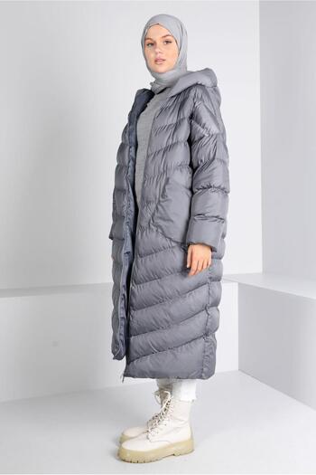 Alvina Hooded Zippered Puffer Coat 90390