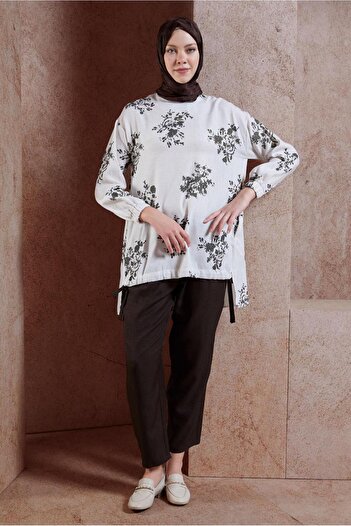 Alvina 44538ModelLinen Effect Trousers Set