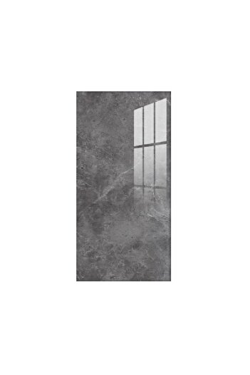 Flippy Set of 10 Wallpaper Tiles, Flippy, 60 x 30 cm, 1.5 mm, PVC, Marble Imitation Pattern, 1.8 sq m, Dark Grey