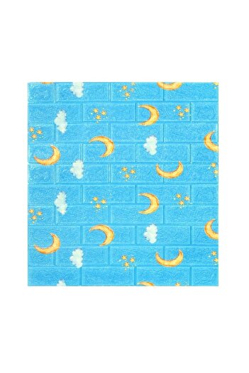 Flippy Set 10 Placi Tapet 3D Flippy 70x77 cm 3 mm Polietilenă Tip Caramidă Model Luna 5.3 mp Albastru
