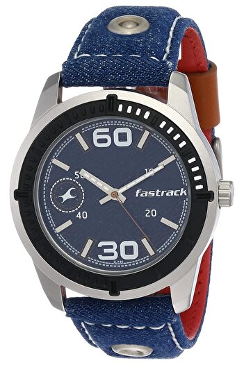 Generic Fastrack Blue Dial Blue Denim Strap Watch