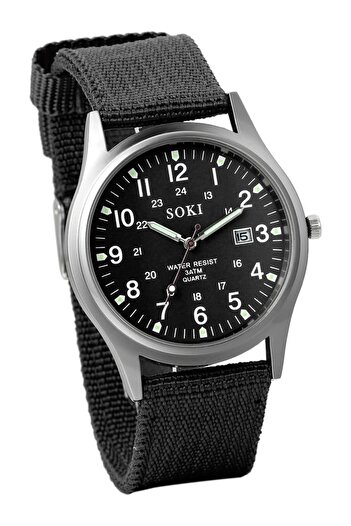 Generic Syosi Nylon Strap Wrist Watch Men Military Sport Watch Analog Quartz Watch With Date Sub Window