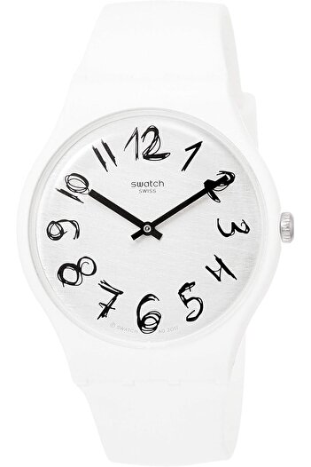 Generic Swatch Gesso Suow153 Matte White Silicone Quartz Fashion Watch
