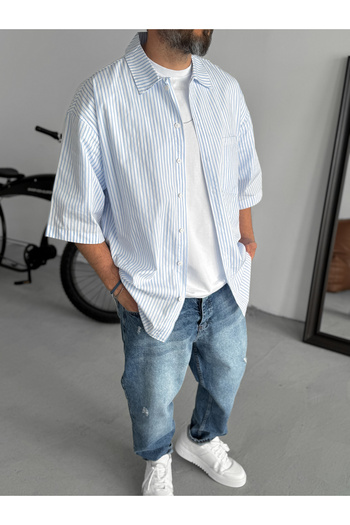 BYBASICMAN White Pinstripe Shirt C-1672