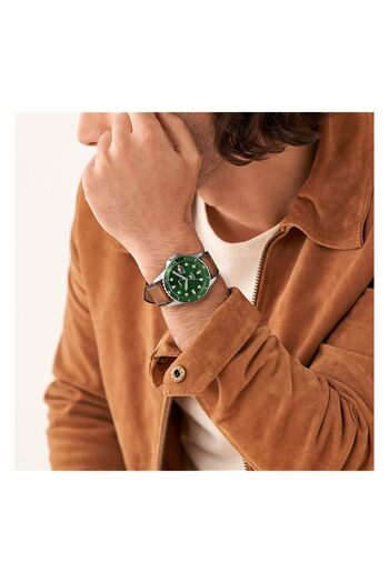 Generic Fossil Blue Watch For Men Quartz Movement With Stainless Steel Or Leather Strap