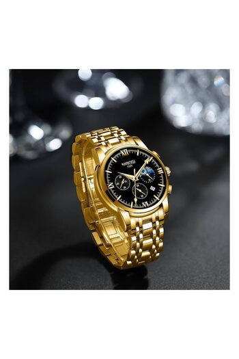 Generic Nibosi Men Watches Analog Minimalist Black Dial Watches For Men Business Chronograph Military Casual