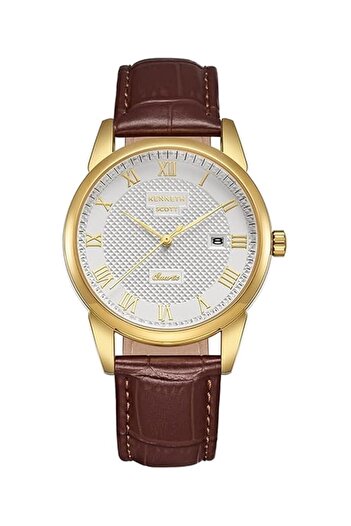Generic Kenneth Scott Men Japanese Quartz Movement Watch Analog Display And Leather Strap K23030 Gldi Brown