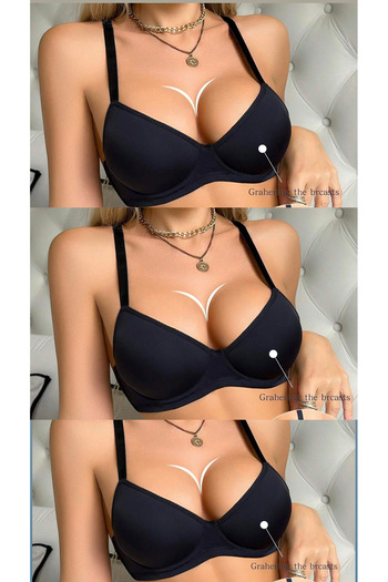 my cherie Seamless 3-Piece Black Comfort Sponge Bra Without Underwire
