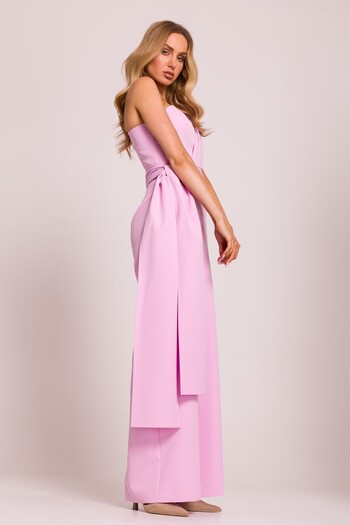 Made of Emotion One-shoulder jumpsuit with tied sashes