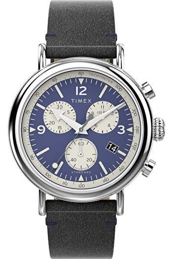 Generic Timex Waterbury Standard Men Chronograph Watch With Leather Strap