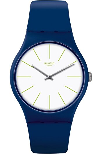 Generic Swatch Originals Bluesounds White Dial Silicone Strap Men Watch Suon127