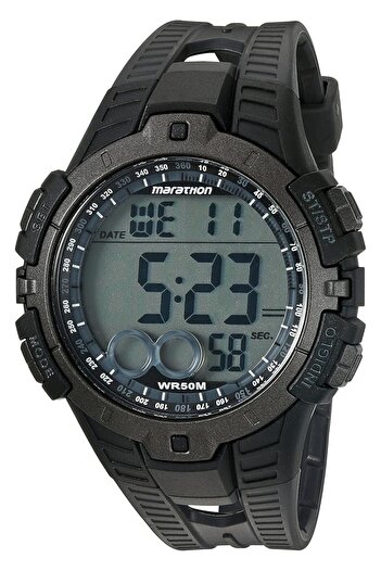 Generic Timex Marathon Men T5K802 Digital Full Size Black Gray Resin Strap Watch