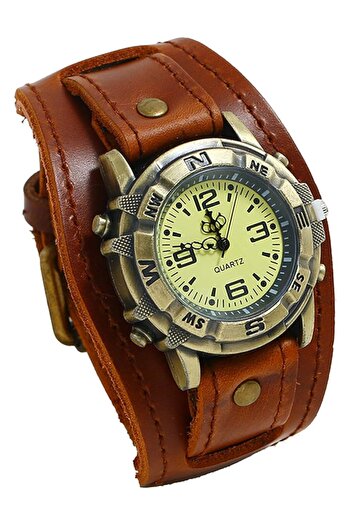 Generic Jewelrywe Vintage Style Unisex Punk Leather Wrist Watch With Round Dial