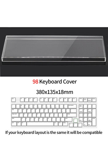 Choice 98 key Acrylic Keyboard Clear Protector Case Mechanical Keyboard Dust Cover For 60/61/64 96 98104/10