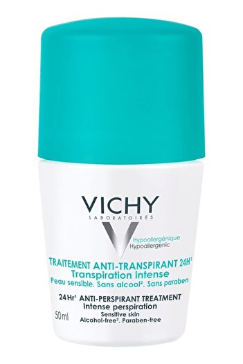 Vichy 48 Hour Anti-Perspirant Treatment Roll-On for Sensitive Skin, 50 ml