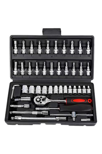 sharpdo Auto Repair Tools 46-piece Socket Wrench Set, Precision Hardware Repair Opening Set for Repair Shop