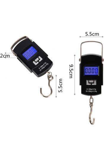 Generic Portable Digital Luggage Scale by Hyindoor - Weighs up to 50kg - Black