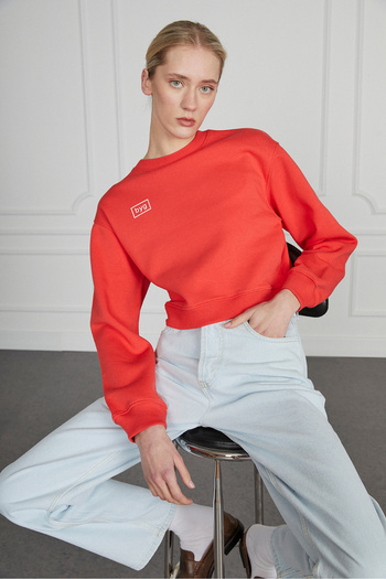 Beyyoglu Basic Crop Sweatshirt