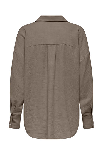 ONLY Sadec Women's Onlbolzano Oversize Long Sleeve Long Shirt 15353544   Hazelnut