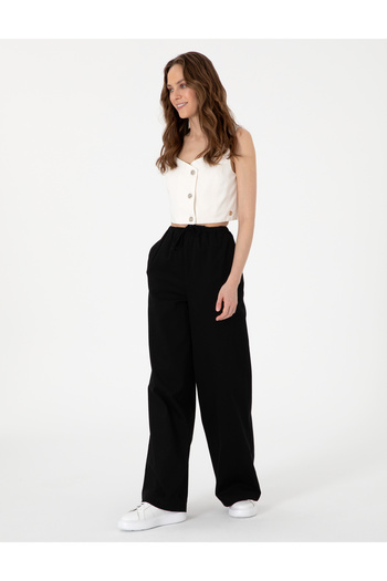 Pierre Cardin Siyah Yüksek Bel Loose Fit Pantolon 50313136-VR046