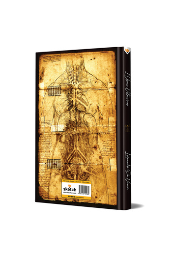 sketch Vitruvian Da Vinci Designed Striped Notepad – 13X21 cm Hard Cover 192 Pages