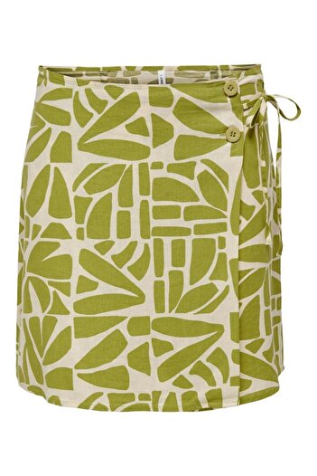 ONLY Onldahlia Women's Yellow Linen Short Skirt Skirt - 15318833