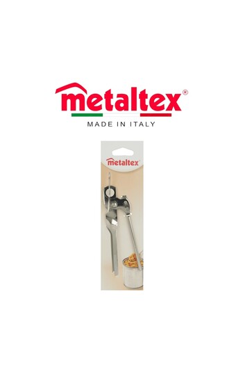 Metaltex 2-in-1 Can Opener with Cap Lifter – Durable Nickel-Plated Metal