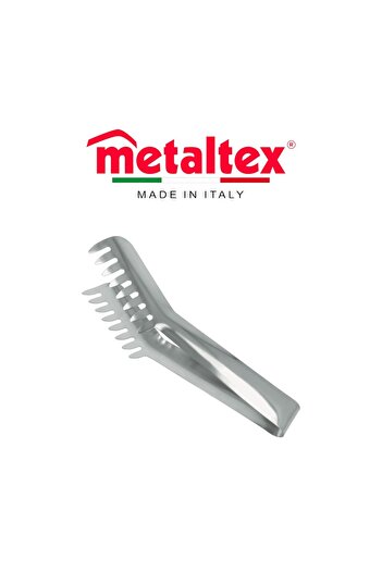 Metaltex Stainless Steel Spaghetti Tongs with 7 Teeth (19cm) – Easy Grip & Dishwasher Safe