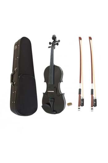 Depox Classical violin, wood, size 3/4 DEPOX®, two bows, black, case included