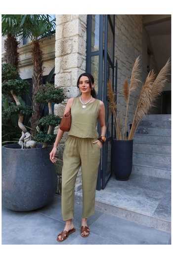 ESRAHELVACI Comfortable Zero Sleeve Blouse Set