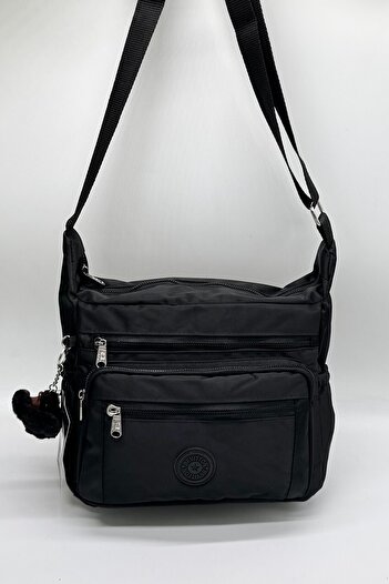 Bevitton Black Water Resistant Fabric Messenger Shoulder Bag / 4100