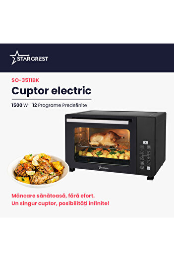 STARCREST Electric oven STARCREST SO-3511BK, 35L, 1500W, Rotisserie, Convection, 12 Programs, Digital interface
