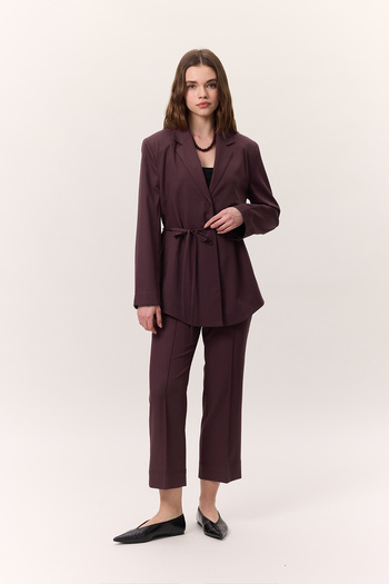 Manuka Irregular Trousers - Burgundy Color