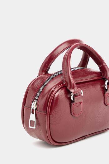 Madamra Claret Red Women's Mini Cross Strap Retro Bag