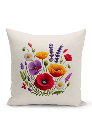 Bertille Home Flower Spring Series Double Sided Digital Printed Throw Pillow Cover (Spring)
