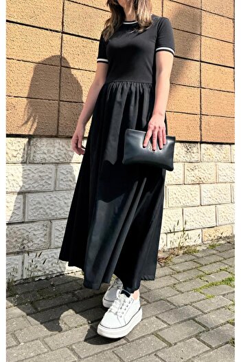 Neon Kadın Siyah Yazlık Cepli Şık Uzun Elbise Xs/s/m/l
