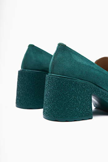 Limoya Boi Green Suede Platform Casual Γυναικεία Παπούτσια