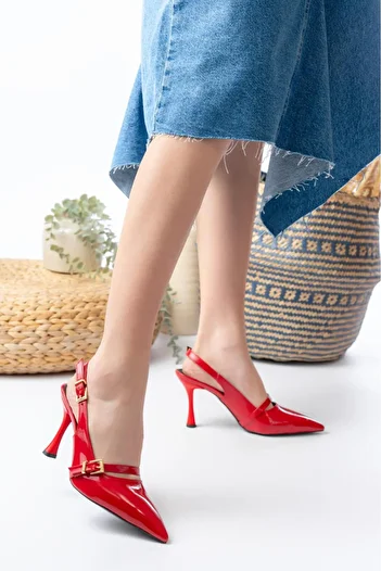 Egepass Eliz Single Band Elegant Women's Heeled Shoes with Elegant Buckle