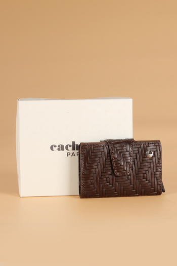 Cacharel 0270 Men's Mechanism Wallet Genuine Leather Brown