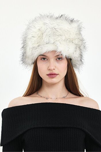 Fluffy Turkey Winter Russian Style Hat - Fluffy Heart / Sunny Fur Pullover (58-60 cm)