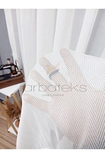 Taç Exculusive Narcissus Iron-Free, Wrinkle-Free Plain 3 Layer Pleated Tulle Curtain