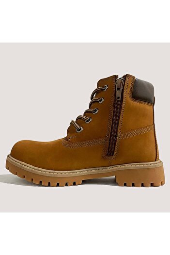 Bulldozer Child's leather zippered boot 240851 - cinnamon - 34