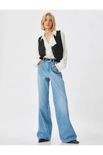 Koton Loose Straight Fit indigo női Jean nadrág 5WAL40091MD