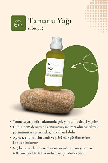 sabunal Tamanu Oil 50 ml - Cold Pressed Skin and Hair Care Oil