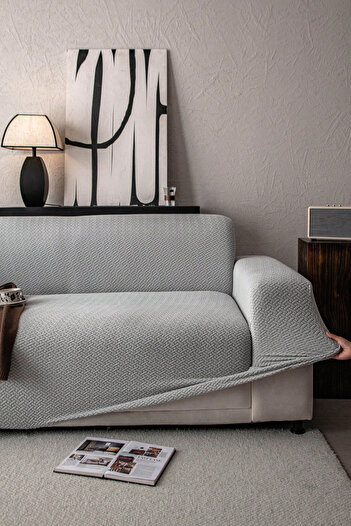 G Amour Brick Pattern Sofa Cover Elastic Non-Slip 3-Seater Sofa Bed Couch Cover 1 Piece