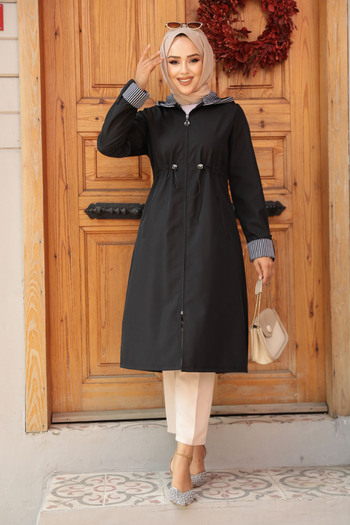 Neva Style Μαύρο Καπάκι Hijab - Με φερμουάρ, Μοντέλο 685S