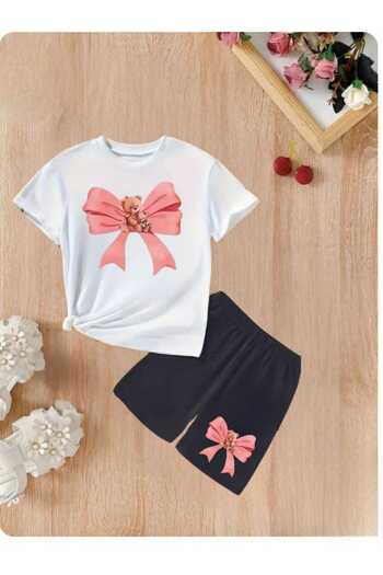 DOCE ELEGANTE Ribbon Printed Children's Summer Suit