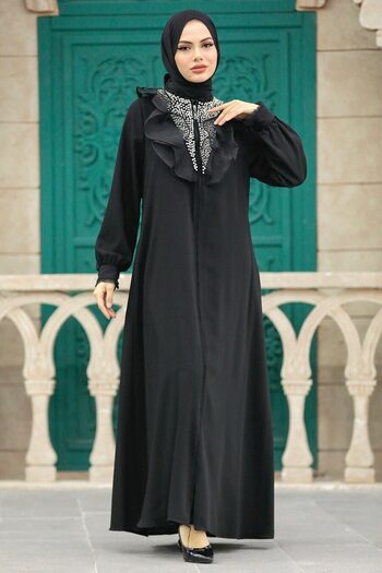 Neva Style Zippered Black Hijab Ferace 380100 S